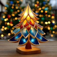 Wooden table lamp. Generative AI