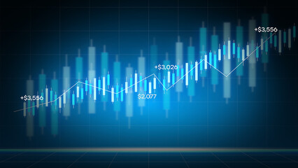 Real-time Mobile Stock Trading App Interface Showing Candlestick Chart and Growth Data for Digital Finance Investment and Prosperity Concept
