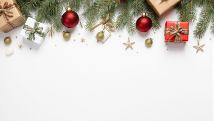 christmas card background with christmas decorations