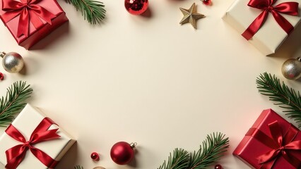 A festive table filled with Christmas presents