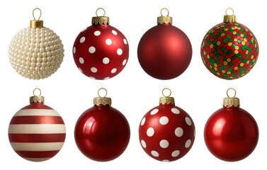 Obraz premium Festive red Christmas ornaments collection