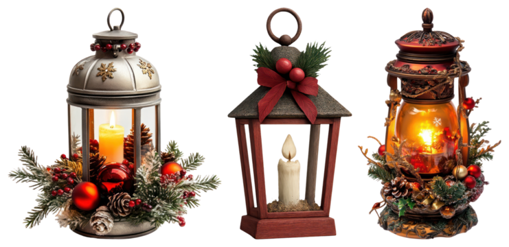 Festive lanterns with candles