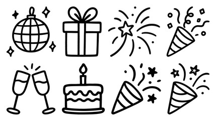 Fototapeta premium Celebration icons for festive occasions