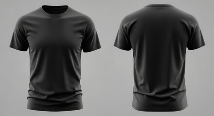 Black T-shirt Mockup — High-quality front and back view mockup for designers.