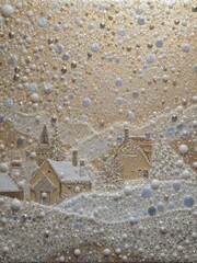 Winter Crystal Snow Village Art