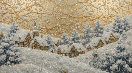 Winter Crystal Snow Village Art