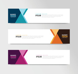 Fototapeta premium Abstract Geometric Business Banner Templates Set (or Collection)