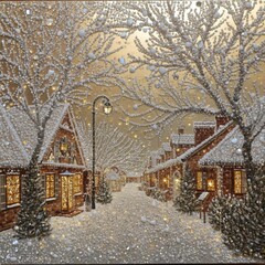 Winter Crystal Snow Village Art