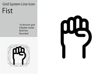 Fist and victory sign hand icons, protest and strike icons