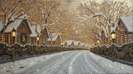 Winter Crystal Snow Village Art