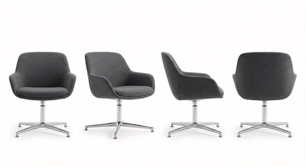 Modern gray office chairs offer ergonomic comfort and style in contemporary office settings