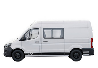 White camper van isolated on transparent background