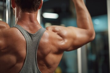 Muscle Training Session in Gym Focused on Upper Body Workouts and Strength Building