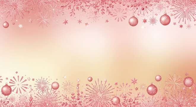 Festive celebration background with pink ornaments holiday theme digital artwork cheerful environment abstract viewpoint seasonal concept for holiday marketing and design