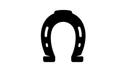 Horseshoe icon black vector illustration isolated on white background good luck symbol good luck charm blacksmith accessory horse care equipment