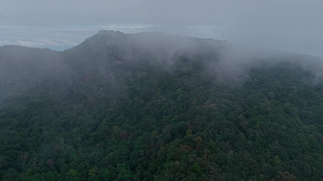  aerial 4k shot of Doi Pui mountain area in Chiang Mai, Thailand