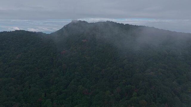  aerial 4k shot of Doi Pui mountain area in Chiang Mai, Thailand