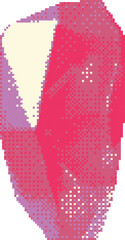 Pixel pink crystal, gemstone, 8-bit game interface icon.