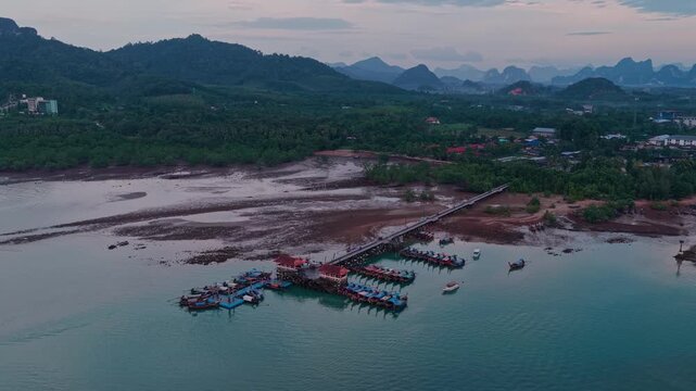  aerial 4k shot of Ao Nam Mao area in Krabi, Thailand