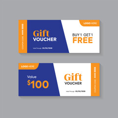 Elegant modern coupons with clean and clear offer buy one get one, BOGO voucher, coupon code, premium gift vouchers for business offers, promotional coupons