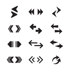 Set of Arrows, different style arrows icons, up and down arrow, right and left arrow, arrow icon set vector