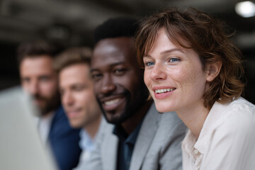 Group of diverse professionals collaborating.