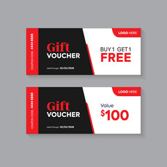 Elegant modern coupons with clean and clear offer buy one get one, BOGO voucher, coupon code, premium gift vouchers for business offers, promotional coupons