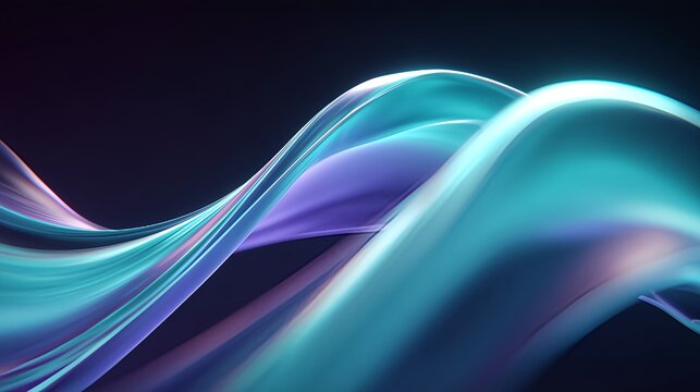 Smooth flowing neon waves in blue and purple tones, creating a futuristic and elegant abstract background perfect for modern digital designs and tech visuals.