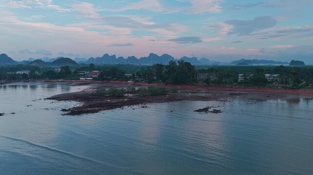  aerial 4k shot of Ao Nam Mao area in Krabi, Thailand