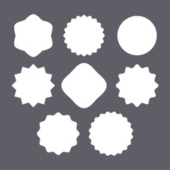 Blank white empty stickers different forms mock up. Design elements set for infographic or business presentation.
