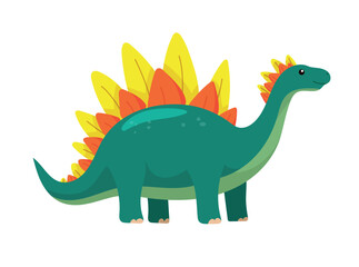 Stegosaurus dinosaur. Flat vector clipart, illustration with isolated background. © Universe Mary