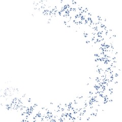 Blue Starry Snowflake Frame on White Background