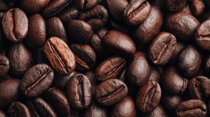 Fototapeta premium Dark coffee beans ready for brewing in a kitchen setting during morning hours with sunlight streaming in