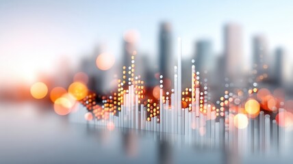 Data analytics and financial growth in global city investing, showing market progress and development urban smart