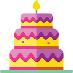 Vibrant two tiered birthday cake celebration design