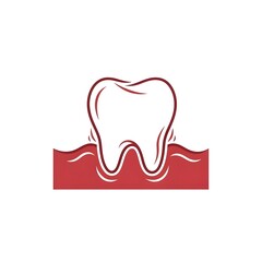 Obraz premium Illustrative tooth and gum design for dental health awareness campaign