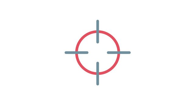 Crosshair icon featuring a red dot at the center, symbolizing precision and targeting.