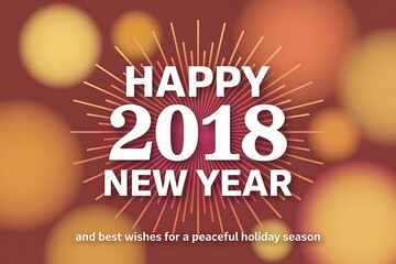 Happy New Year 2018 festive holiday background design template poster