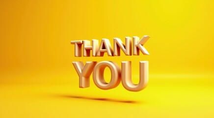 Thank you sign on a yellow background