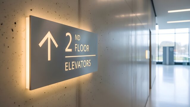 A clear sign or marker indicating the '2nd Floor' location within a commercial building or hotel