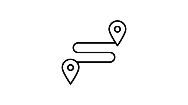 A map displaying two pins, a red one and a green one, marking specific points of interest.