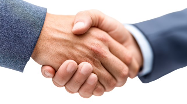 Two businessmen shaking hands over a deal, symbolizing trust and partnership in corporate agreements, perfect for business and finance related projects. - Powered by Adobe