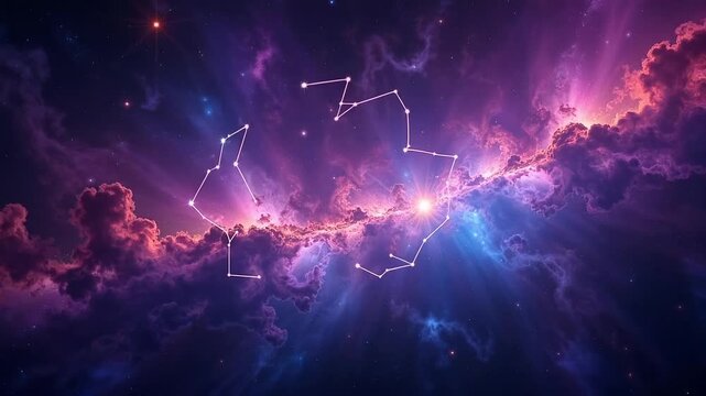 Journey through the cosmos with this stunning nebula and constellation video, perfect for space exploration or astrology themed projects