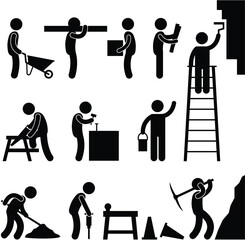 worker icons set
