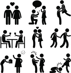 dating silhouettes set