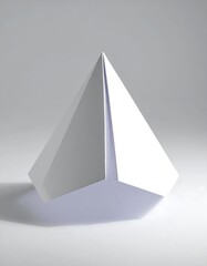 Fototapeta premium White paper pyramid on light gray background