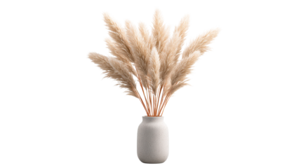 Boho dried pampas grass in a speckled ceramic vase, perfect for neutral home decor, interior design, and natural still life compositions.