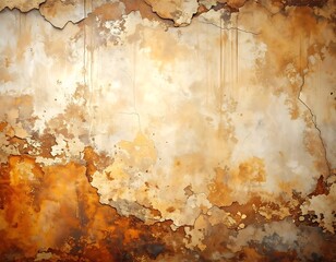 Textured abstract of aged, weathered wall with peeling layers