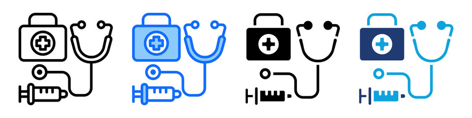 Equipment Health Icon Set Multi Style Vector Illustration