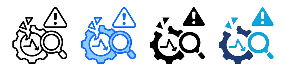Failure Analysis Icon Set Multi Style Vector Illustration